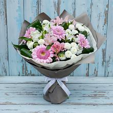 Букет цветов из:  Герберы, Альстромерии и Хризантемы в Лозовом