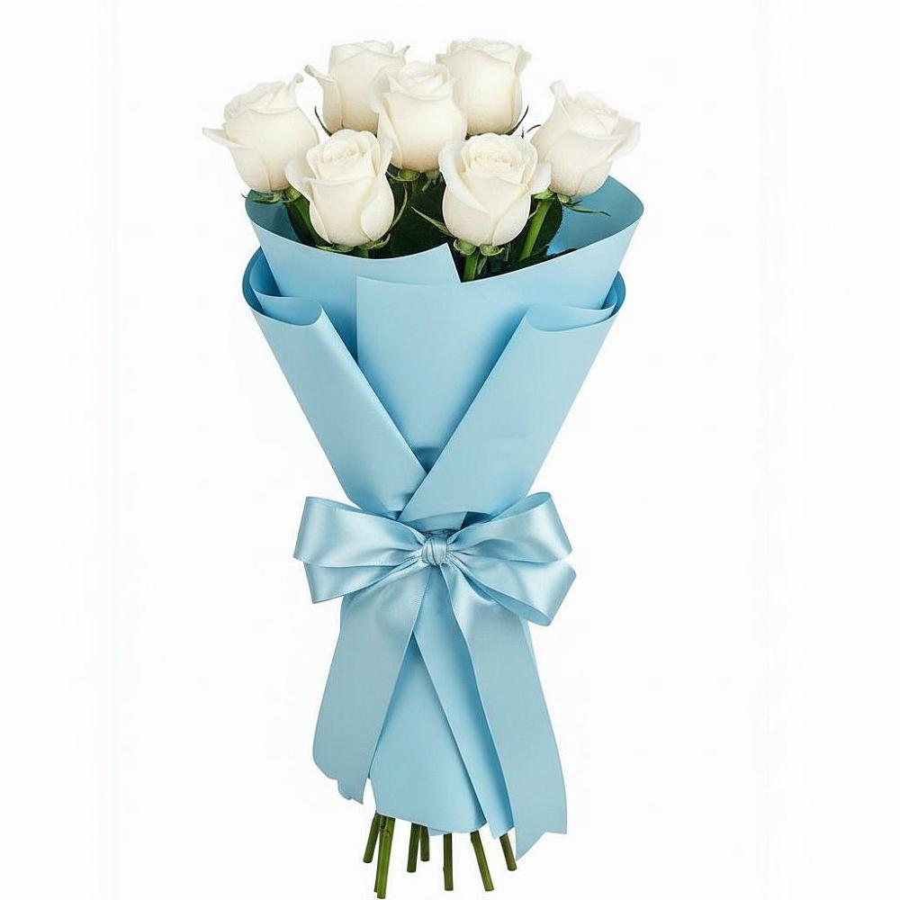 Букет 7 белых роз Проуд в Лозовом