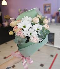 Букет цветов из:  Хризантемы и Розы в Лозовом