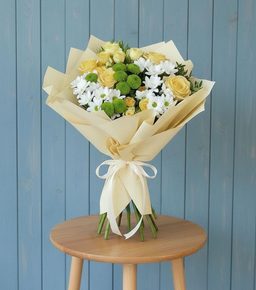 Букет цветов из: Хризантемы и Розы в Лозовом