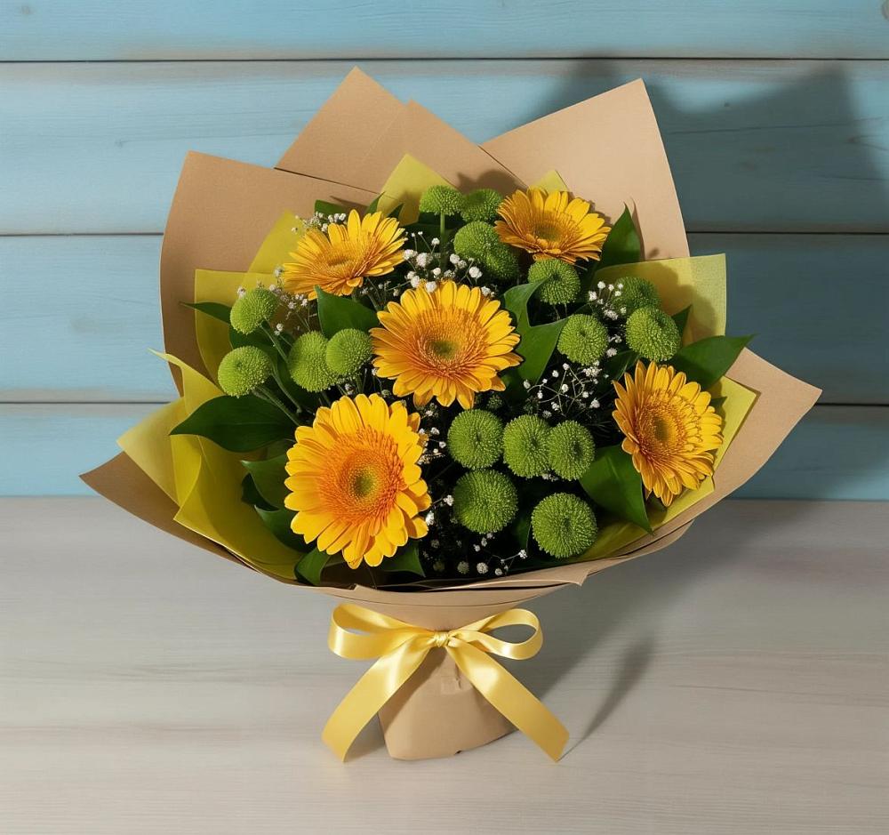 Букет цветов из: Герберы и Хризантемы в Лозовом