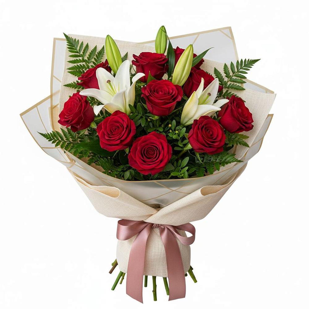 Букет цветов из: Лилии и Розы в Лозовом