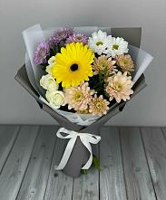 Букет цветов из:  Розы, Герберы и Хризантемы в Лозовом
