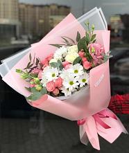 Букет цветов из:  Розы, Лизиантусы и Хризантемы в Лозовом