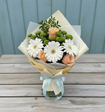 Букет цветов из:  Герберы, Розы и Хризантемы #REPLACE_PRED# Лозовом