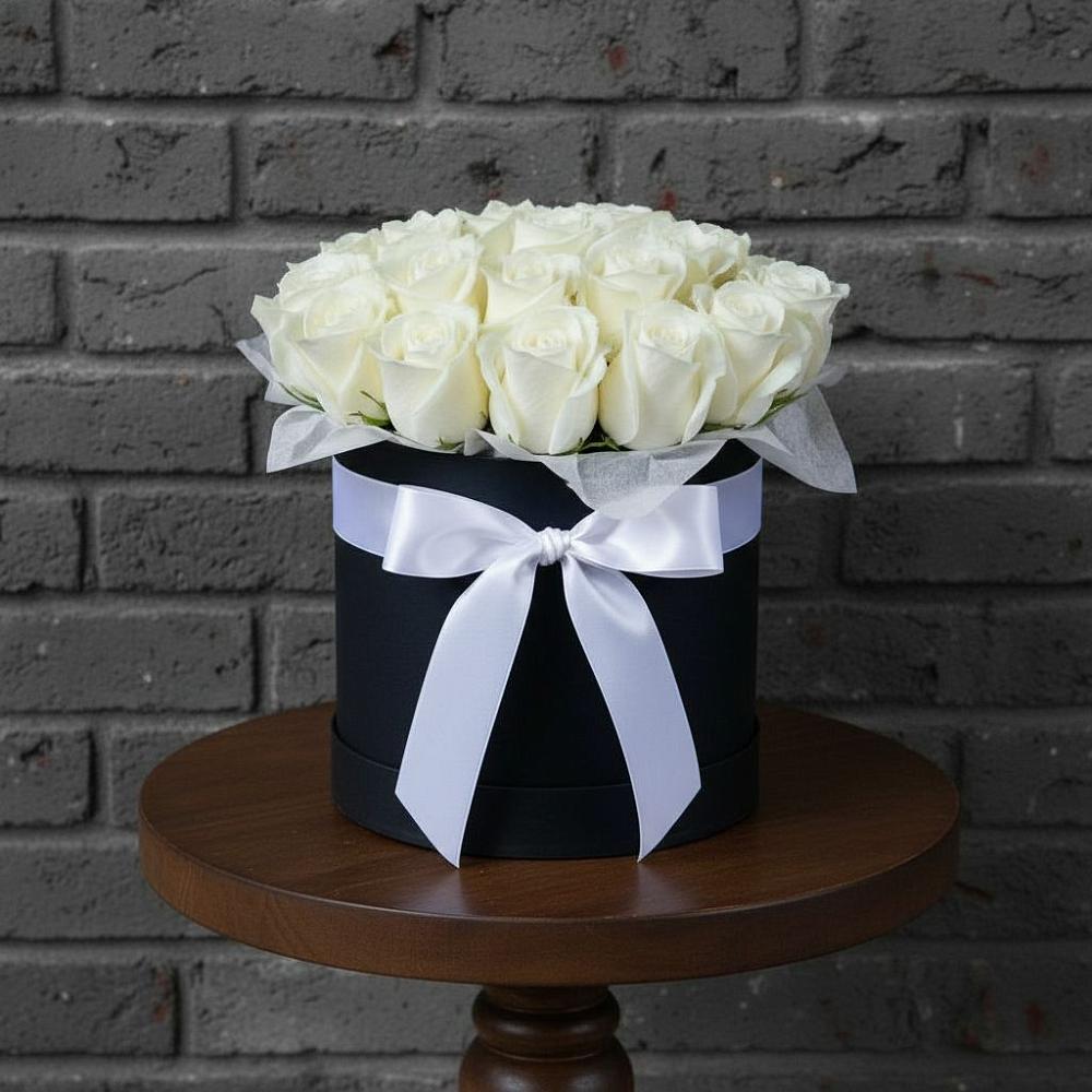 Цветочная композиция из Розы в шляпной коробке в Лозовом