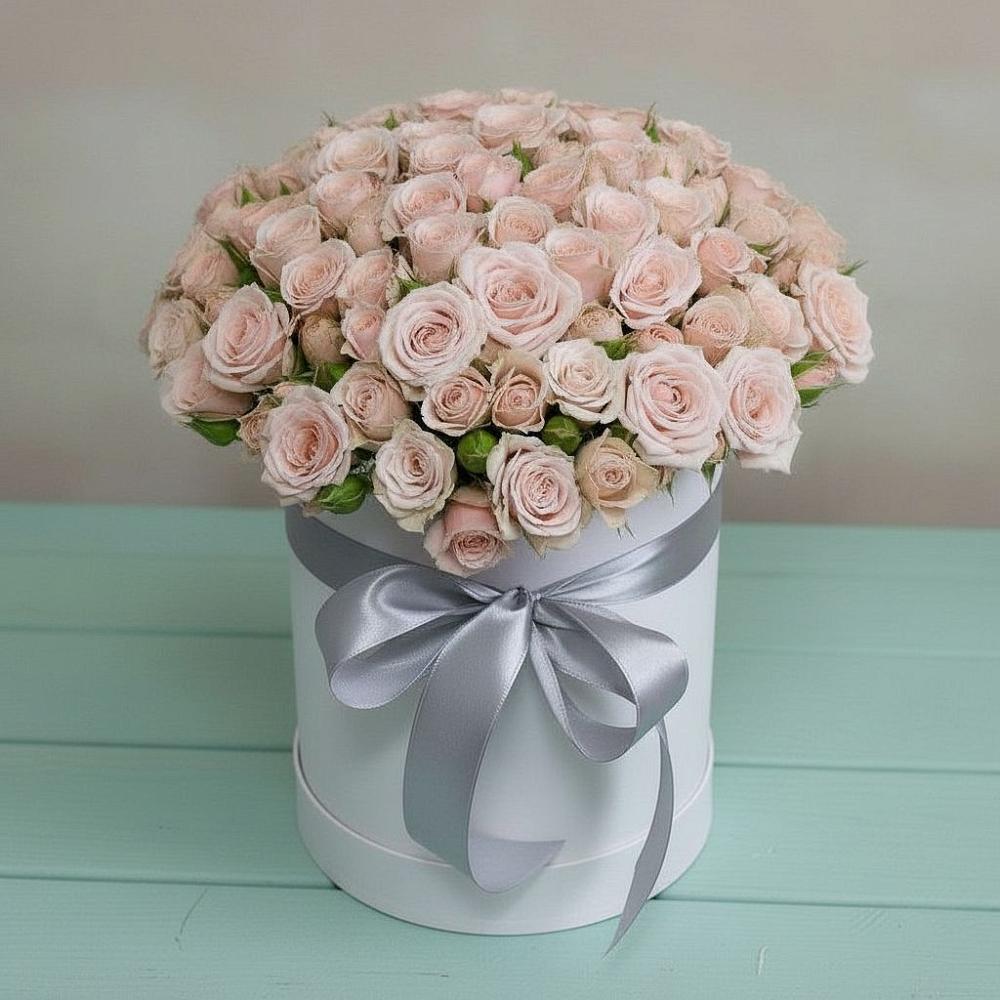 Цветочная композиция из Розы в шляпной коробке в Лозовом